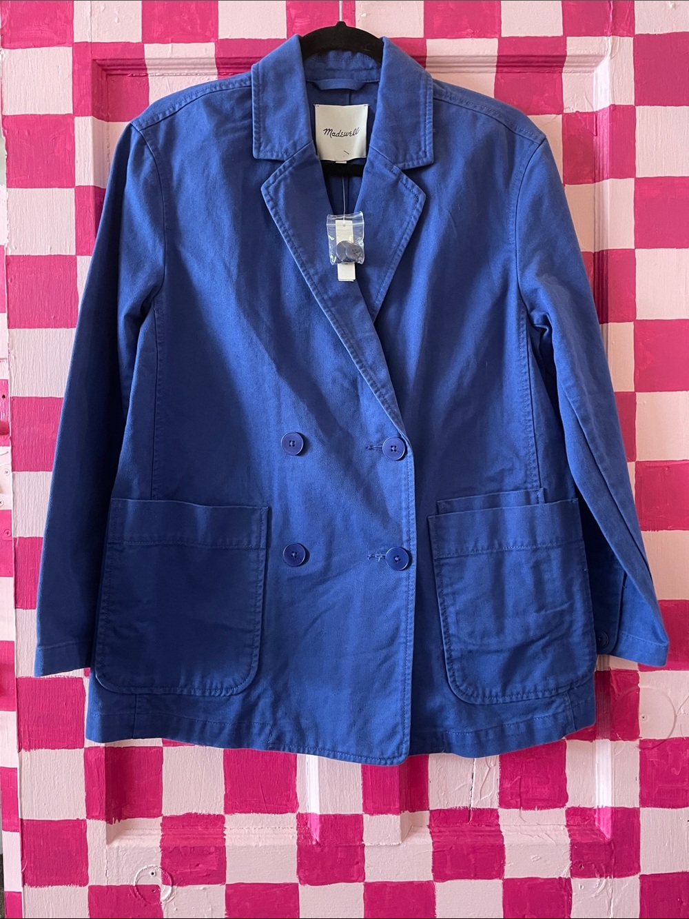 Madewell blue double breasted jacket